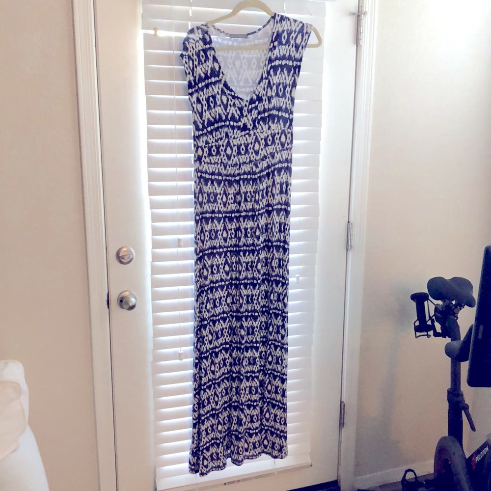 Purple and white Jersey maxi dress